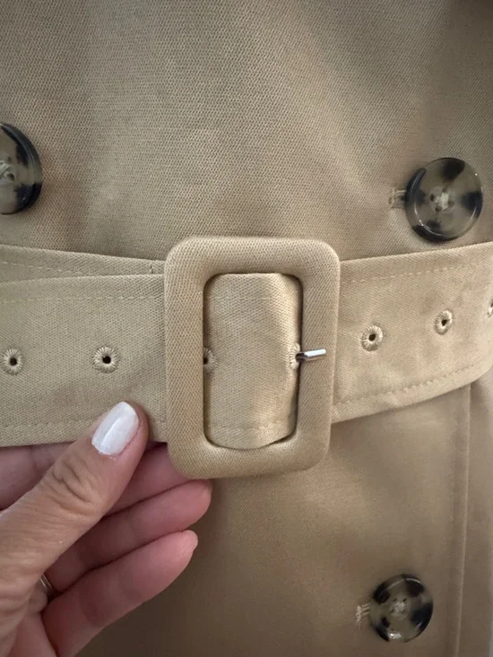 Caslon Cotton Classic Beige Trench Coat with Removable Belt - Picture 4 of 17